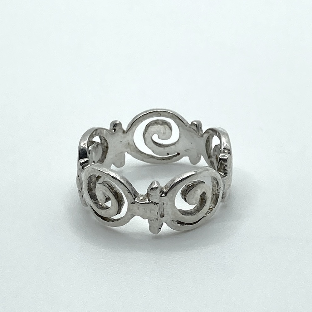 VTG Sterling Silver Spirals Band Stamped 925 CMA Sz 6.5